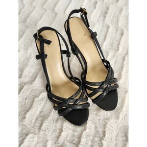 Kate Spade‎ Debbie Black Glitter Slingback Heels Womens Size 9M
